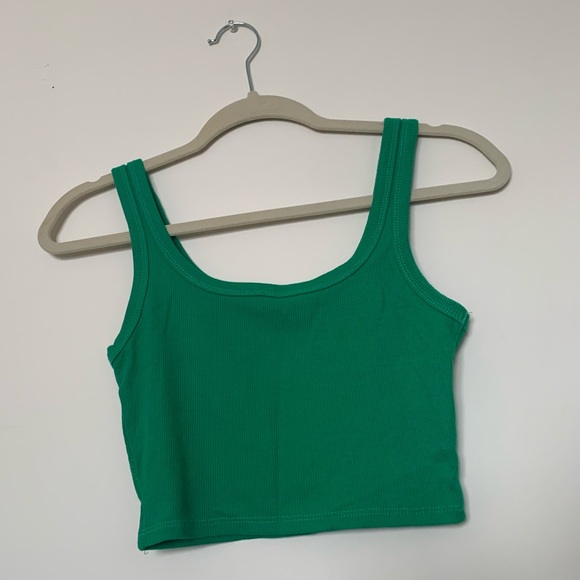 TWO FOR ONE BUNDLE - Pink and Green identical cropped tank tops. - Picture 9 of 10